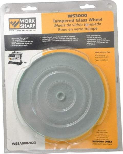 Work Sharp - 6 Inch Outside Diameter 150 mm Tempered Glass Wheel - Work Sharp 3000 Machine Compatible - Exact Industrial Supply