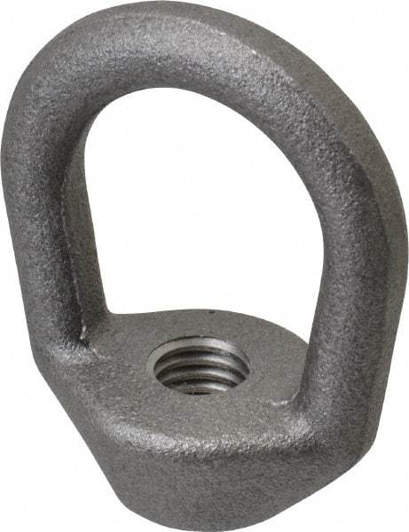 Gibraltar - 2,240 Lb Capacity, 1/2-13 Thread, Self Colored, Carbon Steel Regular Duty Lifting Eye Nut - Grade C-1030, 2-1/2" High, 1-1/4" Inside & 2" Outside Eye Diam, 2" Bell/Base Width - Exact Industrial Supply