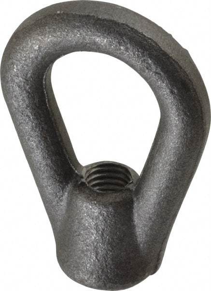 Gibraltar - 3,600 Lb Capacity, 1/2-13 Thread, Self Colored, Carbon Steel Heavy Duty Lifting Eye Nut - Grade C-1030, 3" High, 1-1/8" Inside & 2" Outside Eye Diam, 2" Bell/Base Width - Exact Industrial Supply