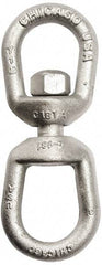 Gibraltar - 850 Lbs. Load Limit, 3-7/16 Inches Long x 1/4 Inch Diameter Oval Eye Swivel - 3/4 Inch Inside Width, 1-1/4 Inch Outside Width, 5/16 Inch Pin Diameter, 2-15/16 Inch Reach, 1-1/16 Inch Lower Eye Inside Height, 5/8 Inch Upper Eye Inside Height - Exact Industrial Supply