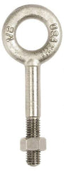 Gibraltar - 1,200 Lb Capacity, Stainless Steel, 3/8-16 Thread, Fixed Lifting Eye Bolt - Partially Threaded, 2-1/2" Shank, 1-1/2" Thread Length, No Shoulder - Exact Industrial Supply