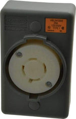 Hubbell Wiring Device-Kellems - 125/250 VAC, 20 Amp, L14-20R NEMA, Self Grounding Receptacle - 3 Poles, 4 Wire, Female End, Gray - Exact Industrial Supply