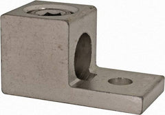 Thomas & Betts - 6 AWG Noninsulated Square Ring Terminal - 5/16" Stud, 2" OAL x 1" Wide, Tin Plated Aluminum Contact - Exact Industrial Supply