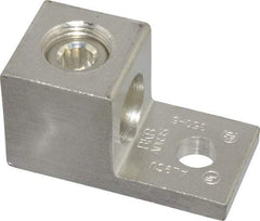 Thomas & Betts - 6 AWG Noninsulated Compression Connection Square Ring Terminal - 3/8" Stud, 2-1/4" OAL x 1-1/8" Wide, Tin Plated Aluminum Contact - Exact Industrial Supply