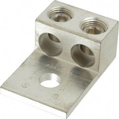 Thomas & Betts - 6 AWG Noninsulated Compression Connection Rectangle Ring Terminal - 1/2" Stud, 2-7/8" OAL x 1.9219" Wide, Tin Plated Aluminum Contact - Exact Industrial Supply
