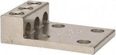 Thomas & Betts - 6 AWG Noninsulated Compression Connection Rectangle Ring Terminal - 1/2" Stud, 4-3/16" OAL x 2-13/16" Wide, Tin Plated Aluminum Contact - Exact Industrial Supply