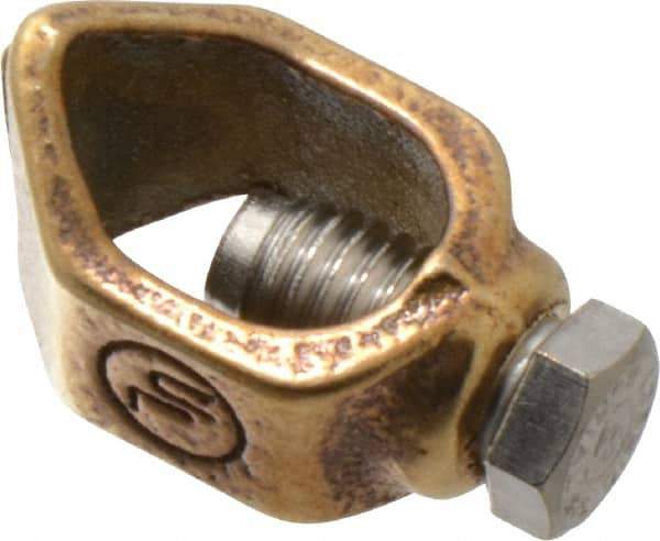 Thomas & Betts - 1/0 to 8 (Solid) AWG Compatible Single-Nut Rod Clamp - Copper Alloy, 2-13/64" OAL, CSA Certified, RoHS Compliant, UL Listed - Exact Industrial Supply