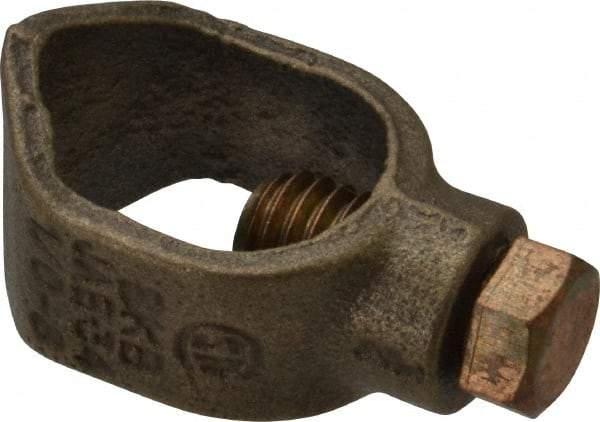 Thomas & Betts - 1/0 to 8 (Solid) AWG Compatible Single-Nut Rod Clamp - Copper Alloy, 2-11/32" OAL, CSA Certified, RoHS Compliant, UL Listed - Exact Industrial Supply