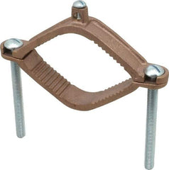 Thomas & Betts - 4 to 10 (Solid) AWG Compatible Dual-Nut Rod Clamp - Bronze, 6-5/16" OAL, RoHS Compliant, UL File E3060, UL Listed - Exact Industrial Supply