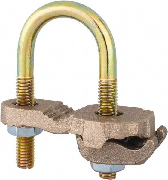 Thomas & Betts - 4 to 4/0 AWG Compatible U-bolt Rod Clamp - Bronze, CSA Certified, UL File E3060, UL Listed - Exact Industrial Supply