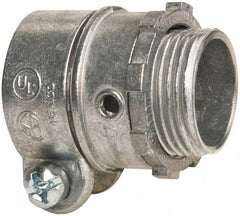 Thomas & Betts - 3/4" Trade, Die Cast Zinc Squeeze Clamp Straight FMC Conduit Connector - Noninsulated - Exact Industrial Supply