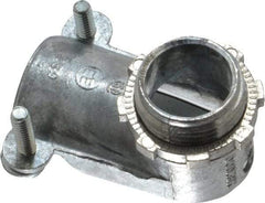 Thomas & Betts - 3/4" Trade, Die Cast Zinc Squeeze Clamp Angled FMC Conduit Connector - Noninsulated - Exact Industrial Supply