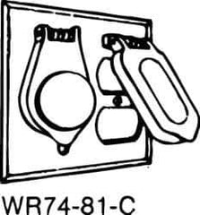 Thomas & Betts - Electrical Outlet Box Stainless Steel Weatherproof Cover - Includes Screw & Sealing Gasket - Exact Industrial Supply