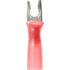 3M - #6 Stud, 22 to 16 AWG Compatible, Partially Insulated, Crimp Connection, Locking Fork Terminal - Exact Industrial Supply