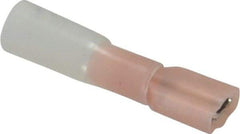 3M - 22 to 18 AWG, Nylon Heat Shrink, Fully Insulated, Female Wire Disconnect - 1/4 Inch Wide Tab, Red - Exact Industrial Supply