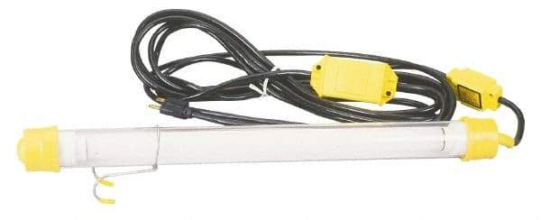 Made in USA - 120 Volt, 15 Watt, Electric, Fluorescent Portable Hook Work Light - 50' Cord, 1 Head - Exact Industrial Supply
