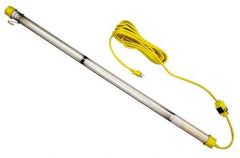 Made in USA - 120 Volt, 25 Watt, Electric, Fluorescent Portable Hook Work Light - 25' Cord, 1 Head - Exact Industrial Supply