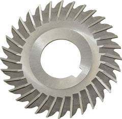Made in USA - 3" Blade Diam x 5/64" Blade Thickness, 1" Hole, 32 Teeth, High Speed Steel Side Chip Saw - Straight Tooth, Arbor Connection, Right Hand Cut, Uncoated, with Keyway - Exact Industrial Supply