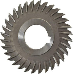 Made in USA - 3" Blade Diam x 5/32" Blade Thickness, 1" Hole, 32 Teeth, High Speed Steel Side Chip Saw - Straight Tooth, Arbor Connection, Right Hand Cut, Uncoated, with Keyway - Exact Industrial Supply