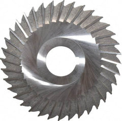 Made in USA - 4" Blade Diam x 3/32" Blade Thickness, 1" Hole, 36 Teeth, High Speed Steel Side Chip Saw - Straight Tooth, Arbor Connection, Right Hand Cut, Uncoated, with Keyway - Exact Industrial Supply