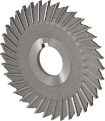 Made in USA - 4" Blade Diam x 5/32" Blade Thickness, 1" Hole, 36 Teeth, High Speed Steel Side Chip Saw - Straight Tooth, Arbor Connection, Right Hand Cut, Uncoated, with Keyway - Exact Industrial Supply