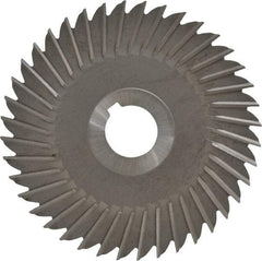 Made in USA - 5" Blade Diam x 5/32" Blade Thickness, 1" Hole, 40 Teeth, High Speed Steel Side Chip Saw - Straight Tooth, Arbor Connection, Right Hand Cut, Uncoated, with Keyway - Exact Industrial Supply