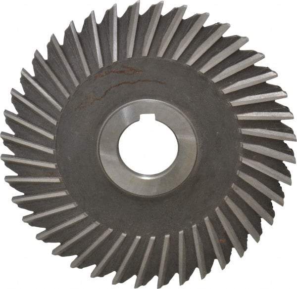 Made in USA - 5" Blade Diam x 7/32" Blade Thickness, 1" Hole, 40 Teeth, High Speed Steel Side Chip Saw - Straight Tooth, Arbor Connection, Uncoated - Exact Industrial Supply