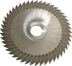 Made in USA - 6" Blade Diam x 3/32" Blade Thickness, 1" Hole, 48 Teeth, High Speed Steel Side Chip Saw - Straight Tooth, Arbor Connection, Right Hand Cut, Uncoated, with Keyway - Exact Industrial Supply
