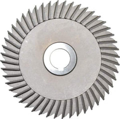 Made in USA - 6" Blade Diam x 1/4" Blade Thickness, 1" Hole, 48 Teeth, High Speed Steel Side Chip Saw - Straight Tooth, Arbor Connection, Right Hand Cut, Uncoated, with Keyway - Exact Industrial Supply