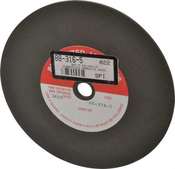 Made in USA - 6" Diam x 1/2" Hole x 1/8" Thick, 80 Grit Surface Grinding Wheel - Aluminum Oxide/Silicon Carbide Blend, Medium Grade, 3,600 Max RPM - Exact Industrial Supply