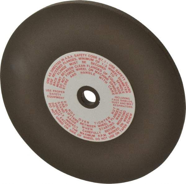 Made in USA - 6" Diam x 1/2" Hole x 1/4" Thick, 80 Grit Surface Grinding Wheel - Aluminum Oxide/Silicon Carbide Blend, Medium Grade, 3,600 Max RPM - Exact Industrial Supply