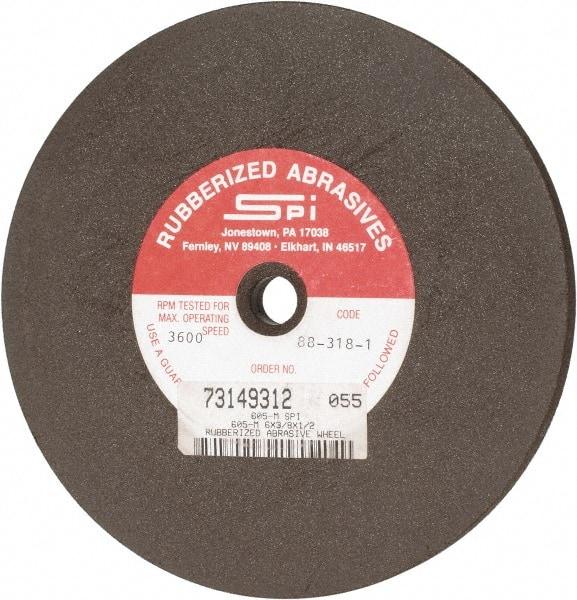 Made in USA - 6" Diam x 1/2" Hole x 3/8" Thick, 80 Grit Surface Grinding Wheel - Aluminum Oxide/Silicon Carbide Blend, Medium Grade, 3,600 Max RPM - Exact Industrial Supply
