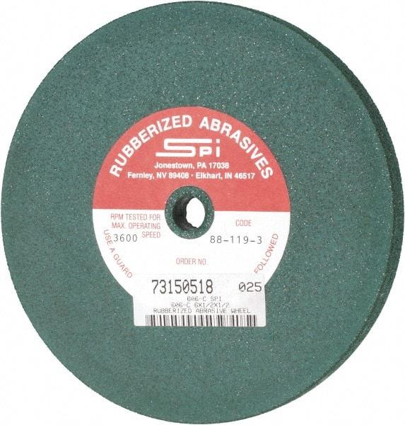 Made in USA - 6" Diam x 1/2" Hole x 1/2" Thick, 46 Grit Surface Grinding Wheel - Aluminum Oxide/Silicon Carbide Blend, Coarse Grade, 3,600 Max RPM - Exact Industrial Supply