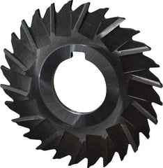 Made in USA - 3" Blade Diam x 7/64" Blade Thickness, 1" Hole, 28 Teeth, High Speed Steel Side Chip Saw - Staggered Tooth, Arbor Connection, Right Hand Cut, Uncoated, with Keyway - Exact Industrial Supply