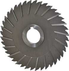 Made in USA - 6" Blade Diam x 1/4" Blade Thickness, 1-1/4" Hole, 40 Teeth, High Speed Steel Side Chip Saw - Staggered Tooth, Arbor Connection, Right Hand Cut, Uncoated - Exact Industrial Supply