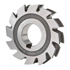 Made in USA - 5/32" Radius, 5/16" Circle Diam, 2-3/4" Diam x 0.572" Wide Cut, High Speed Steel Concave Radius Cutter - 2-3/4" OAL, Arbor Connection, Uncoated, Form Relieved, 10 Teeth - Exact Industrial Supply