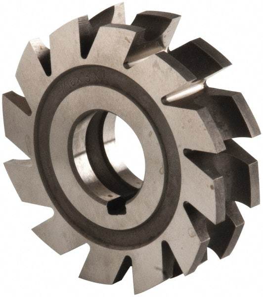 Made in USA - 7/32" Radius, 7/16" Circle Diam, 3" Diam x 0.76" Wide Cut, High Speed Steel Concave Radius Cutter - 3" OAL, Arbor Connection, Uncoated, Form Relieved, 10 Teeth - Exact Industrial Supply