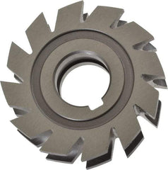 Made in USA - 1/4" Radius, 1/2" Circle Diam, 3" Diam x 0.822" Wide Cut, High Speed Steel Concave Radius Cutter - 3" OAL, Arbor Connection, Uncoated, Form Relieved, 10 Teeth - Exact Industrial Supply