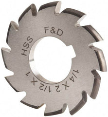 Made in USA - 1/8" Radius, 1/4" Circle Diam, 2-1/2" Cutter Diam, Arbor Connection, Convex Radius Cutter - High Speed Steel, Uncoated, Form Relieved, 12 Teeth - Exact Industrial Supply