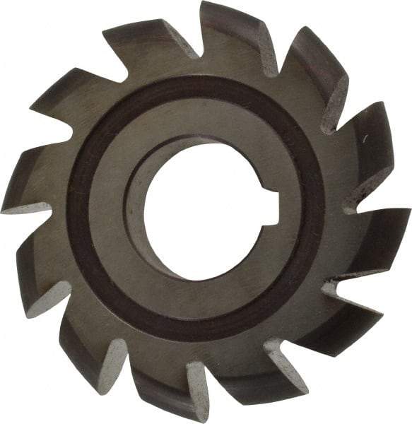 Made in USA - 1/4" Radius, 1" Circle Diam, 3" Cutter Diam, Arbor Connection, Convex Radius Cutter - High Speed Steel, Uncoated, Form Relieved, 12 Teeth - Exact Industrial Supply