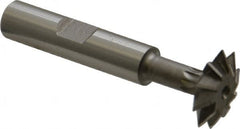 Made in USA - 3/4° 3/4" Cut Diam, 3/16" Cut Width, 3/8" Shank, High Speed Steel Double-Angle Cutter - Exact Industrial Supply