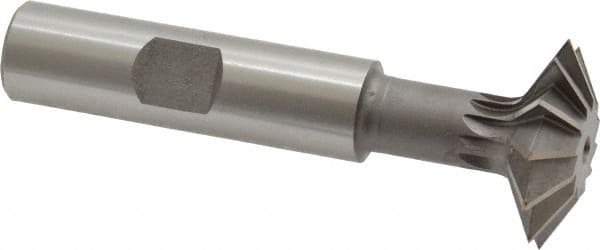Made in USA - 1° 1" Cut Diam, 5/16" Cut Width, 1/2" Shank, High Speed Steel Double-Angle Cutter - Exact Industrial Supply