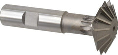 Made in USA - 1-1/2° 1-1/2" Cut Diam, 1/2" Cut Width, 5/8" Shank, High Speed Steel Double-Angle Cutter - Exact Industrial Supply