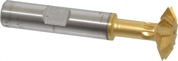 Made in USA - 3/4° 3/4" Cut Diam, 3/16" Cut Width, 3/8" Shank, High Speed Steel Double-Angle Cutter - Exact Industrial Supply