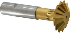 Made in USA - 1-1/2° 1-1/2" Cut Diam, 1/2" Cut Width, 5/8" Shank, High Speed Steel Double-Angle Cutter - Exact Industrial Supply