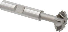 Made in USA - 3/4° 3/4" Cut Diam, 1/4" Cut Width, 3/8" Shank, High Speed Steel Double-Angle Cutter - Exact Industrial Supply