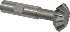 Made in USA - 1-3/8° 1-3/8" Cut Diam, 1/2" Cut Width, 5/8" Shank, High Speed Steel Double-Angle Cutter - Exact Industrial Supply