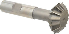 Made in USA - 1-1/2° 1-1/2" Cut Diam, 9/16" Cut Width, 5/8" Shank, High Speed Steel Double-Angle Cutter - Exact Industrial Supply