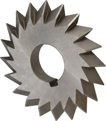 Made in USA - 4° 4" Cut Diam, 1/2" Cut Width, 1-1/4" Arbor, High Speed Steel Double-Angle Cutter - Exact Industrial Supply