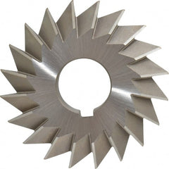 Made in USA - 4° 4" Cut Diam, 3/4" Cut Width, 1-1/4" Arbor, High Speed Steel Double-Angle Cutter - Exact Industrial Supply